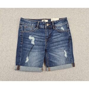 SO Jean‎ Shorts Girls Size 10 Mid Rise Denim Bermuda Short Distressed Jeans NWT
